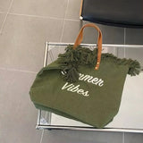 Summer Vibes Canvas Bags~ Green