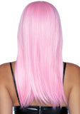 24 Inch Long Straight Bang Wig Light Pink